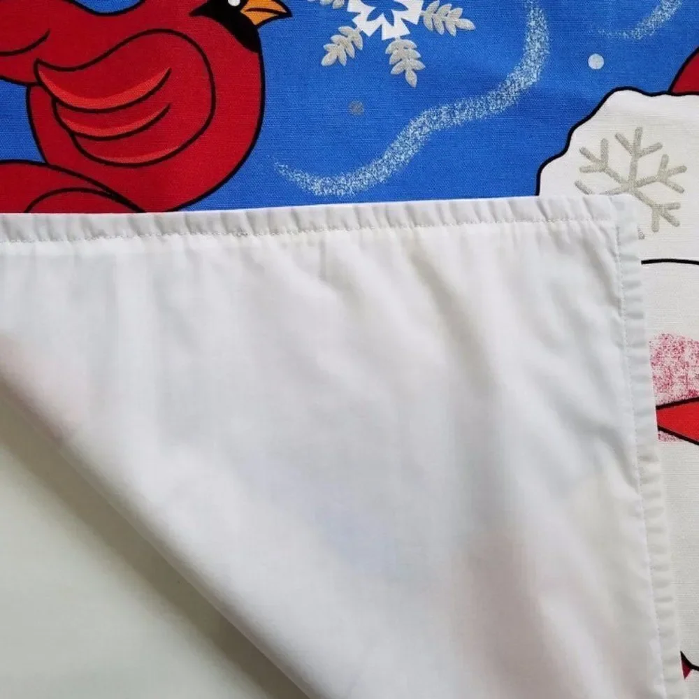 Vintage Snowman And Cardinal Apron Christmas Kitchen Holiday Cook Unisex Chef